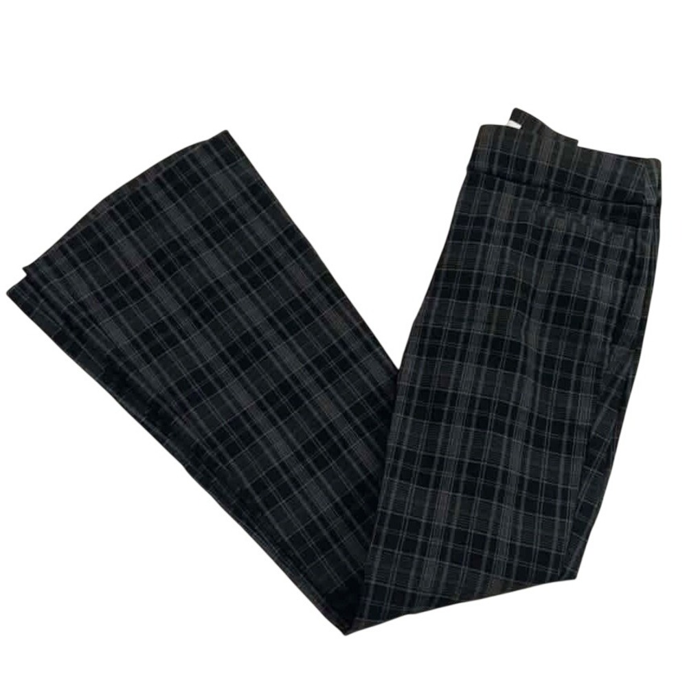 Liz Claiborne Lisa Flare Leg Pull-On Tummy Panel Pocket Black Green Pants Size 6